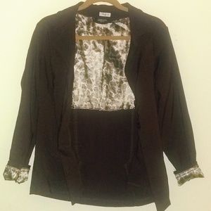 Chocolate Stretch Blazer Double Button Front Sz:18